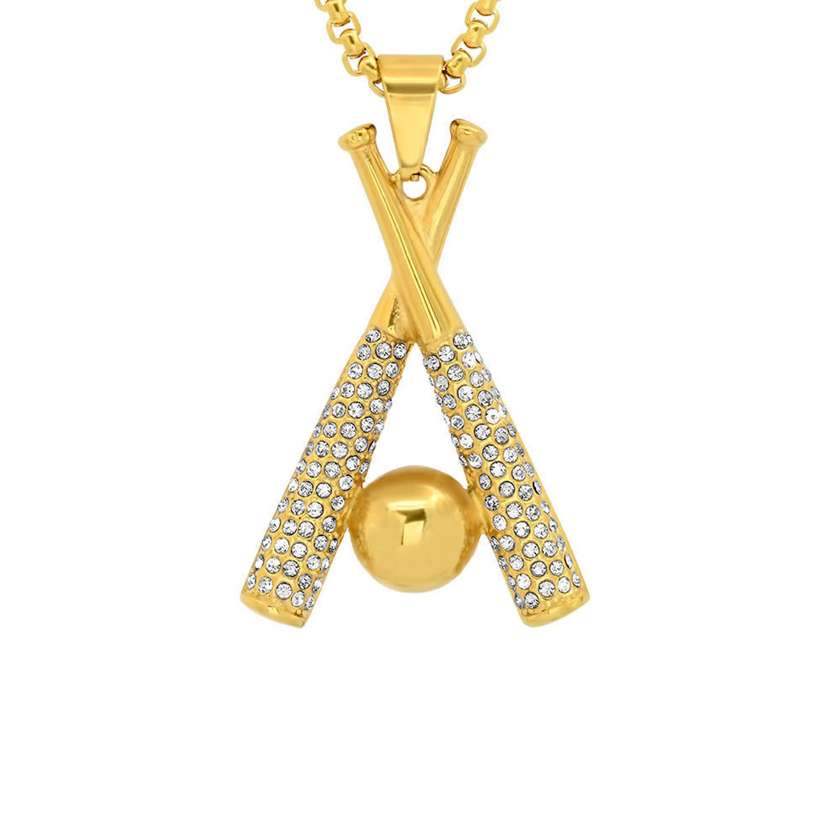 Clutch Bat & Ball Pendant Necklace