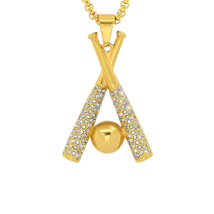 Clutch Bat & Ball Pendant Necklace