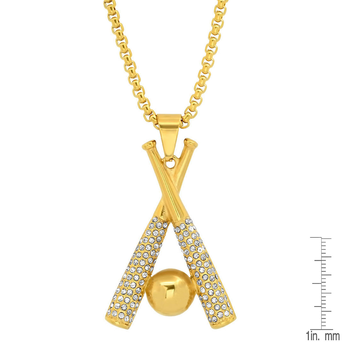 Clutch Bat & Ball Pendant Necklace