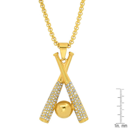 Clutch Bat & Ball Pendant Necklace