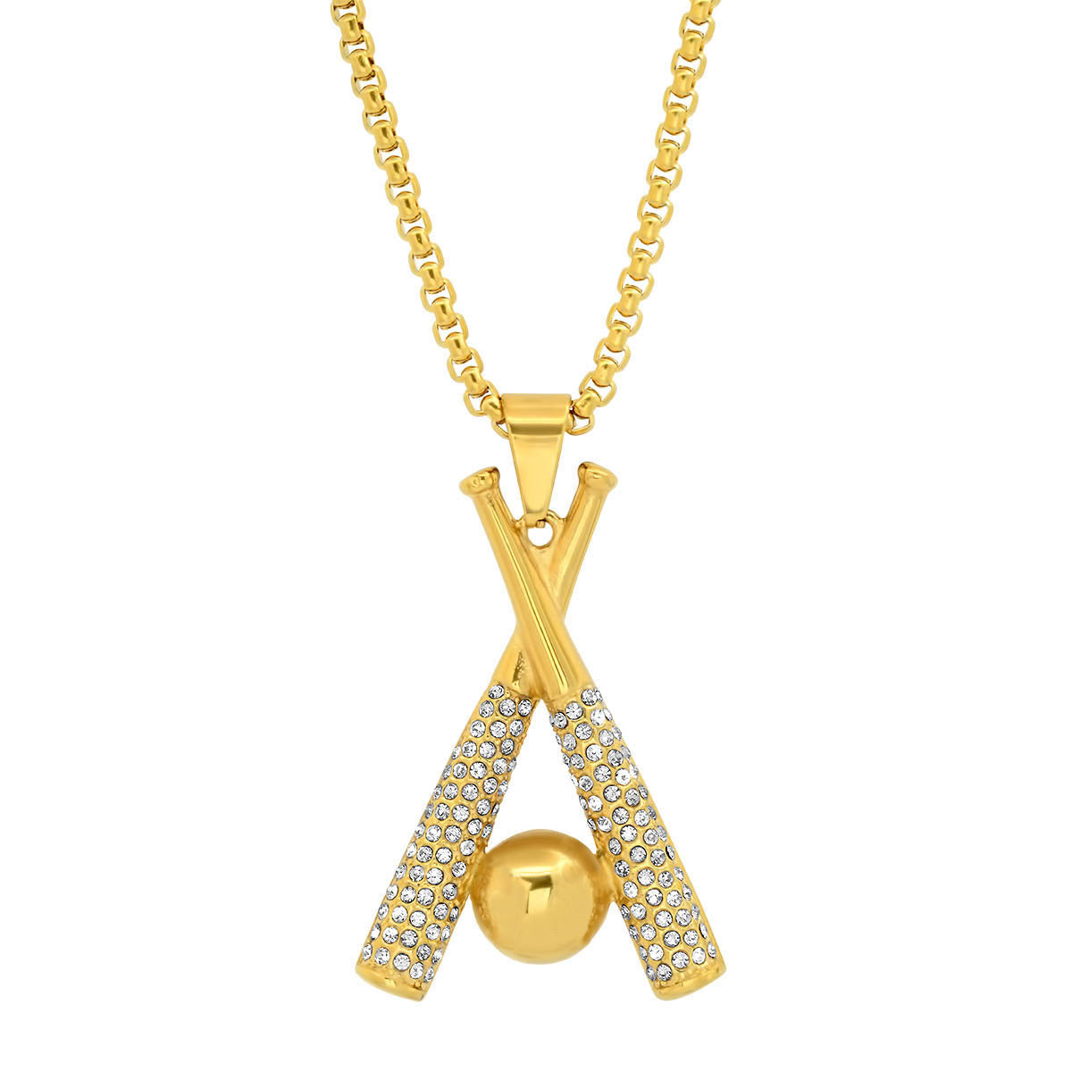 Clutch Bat & Ball Pendant Necklace