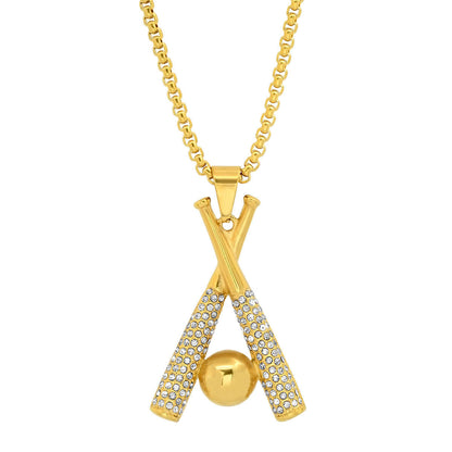Clutch Bat & Ball Pendant Necklace