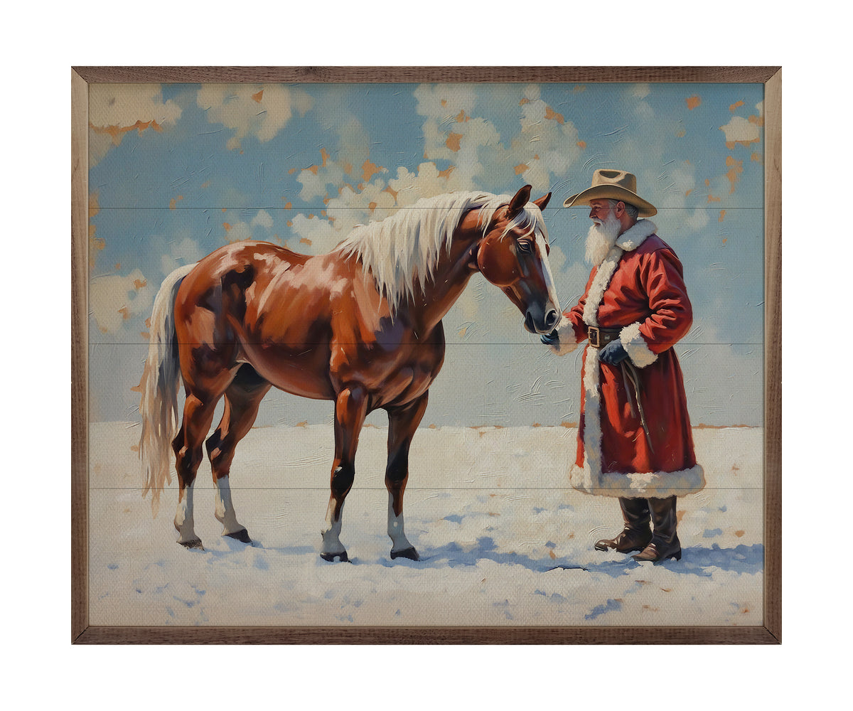 Kendrick Home Santa In Field With Horse