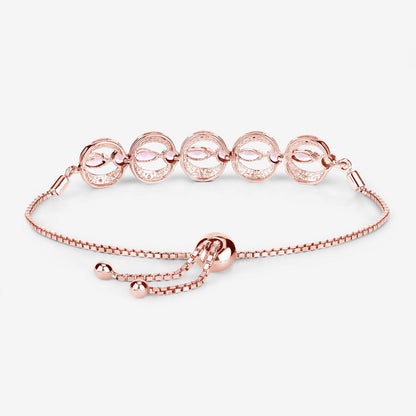 Marquise Pink Morganite & Diamond Celestial Bolo Adjustable Bracelet