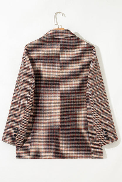 Threaded Pear Aria Houndstooth Lapel Collar Blazer