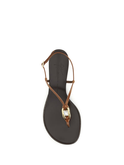 Sandals Amhelia Tan Leather