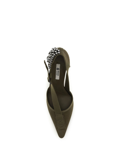 Pumps in Canvas Military Green
