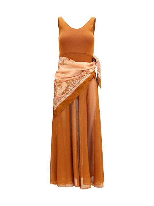 Maxi Dress Aster Scarf Tan/Print