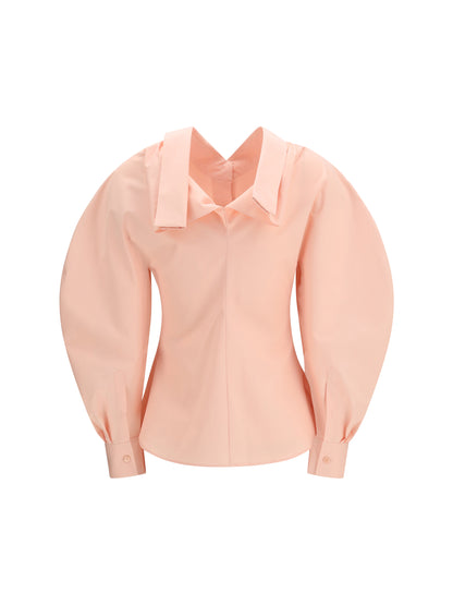 Shirt Cut-Out Cotton Poplin Silk Pink