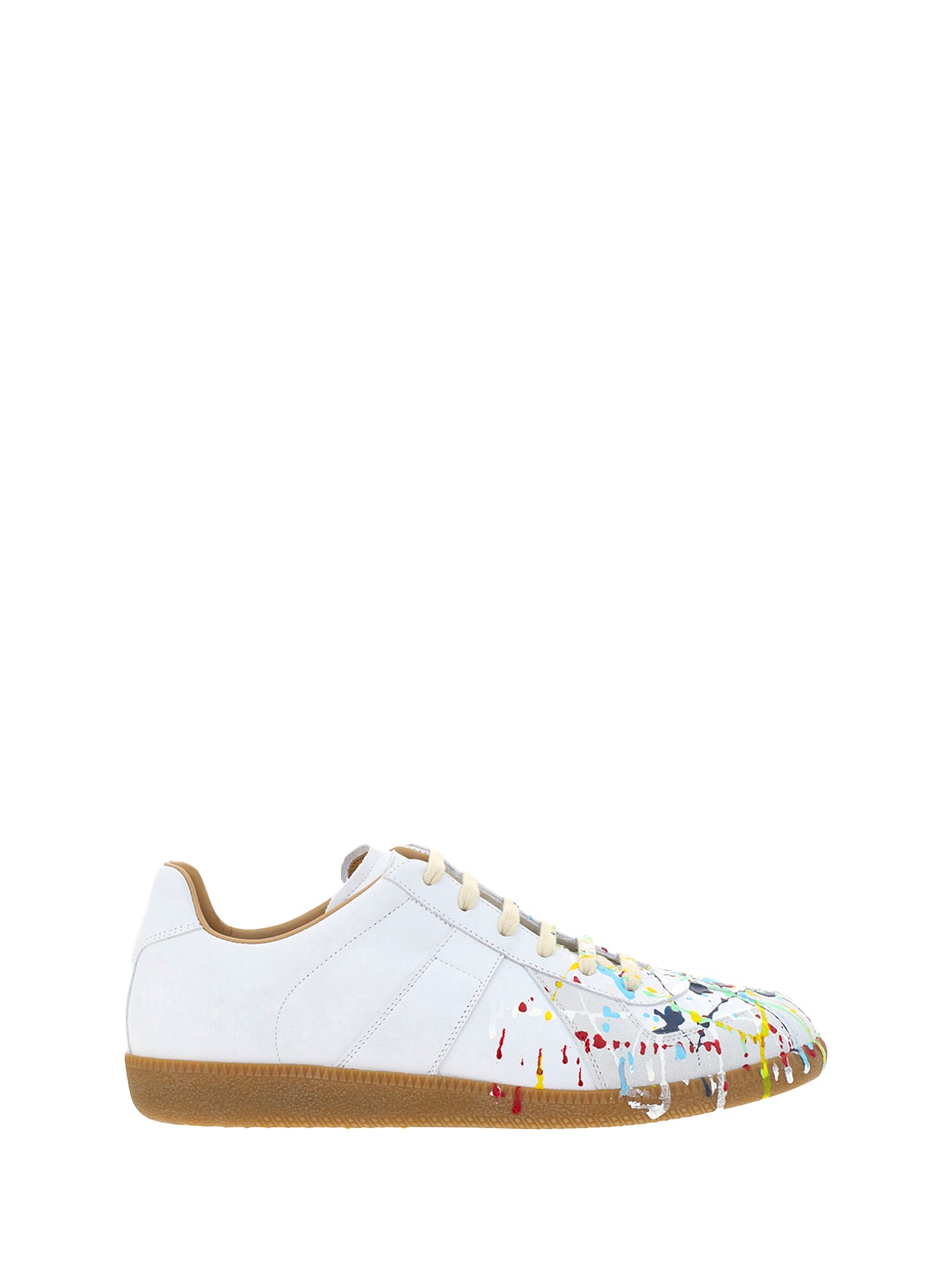Leather Sneakers Off-White Painted Toe