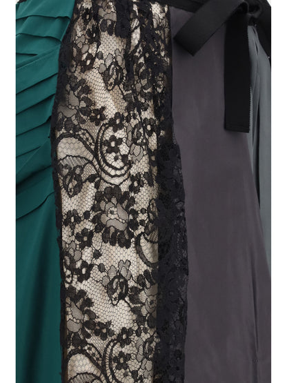 Midi Patchwork Skirt in Hematite Silk