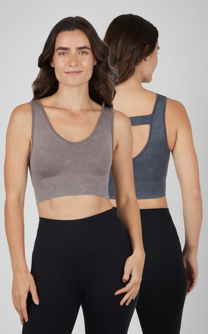 2 PK Stone Wash Bra Tank