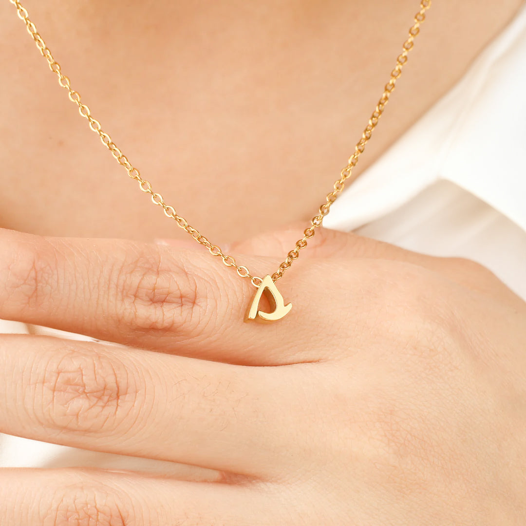 Mint & Lily Tiny Script Initial Necklace
