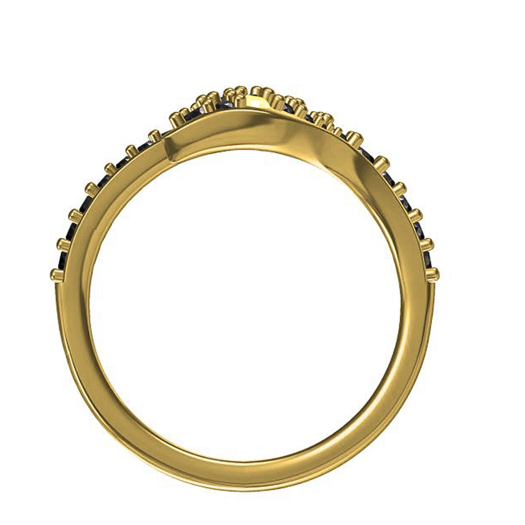 Black Spinel Serpent Snake Ring