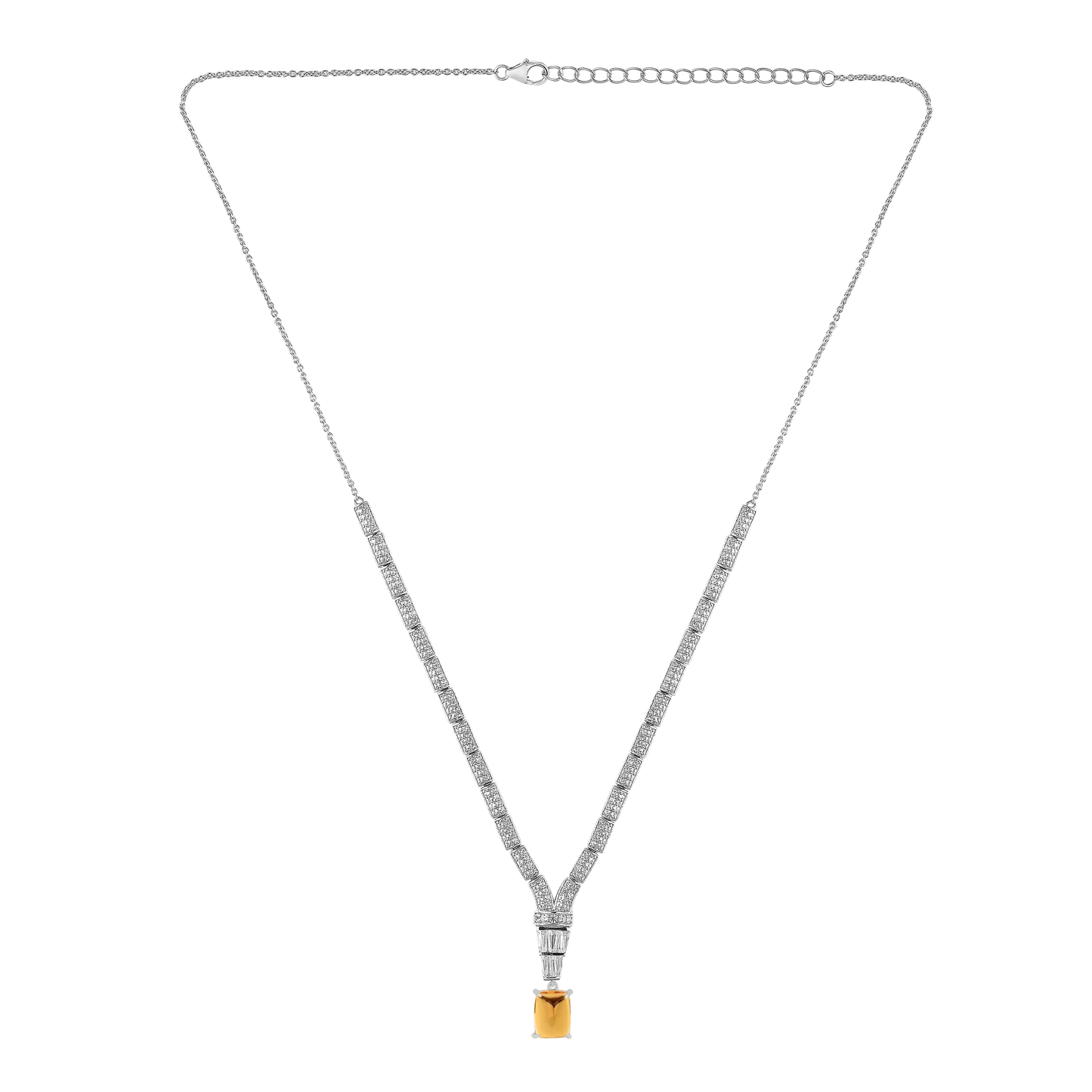 Natural Citrine Art Deco Necklace
