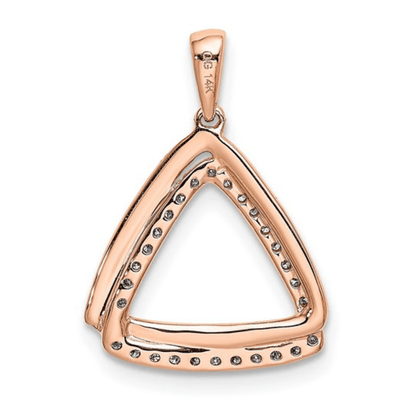 14k Rose Gold Lab Grown Diamond Double Triangle Pendant