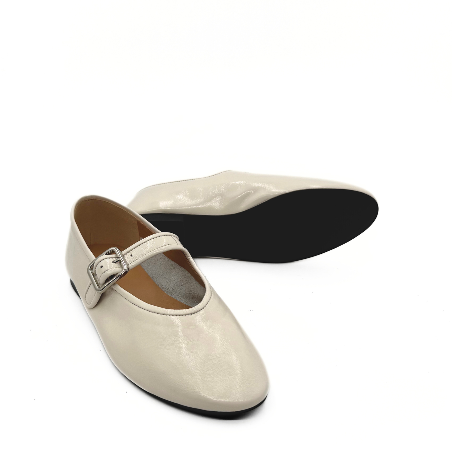 Ashley Mary Jane Flats - Bone