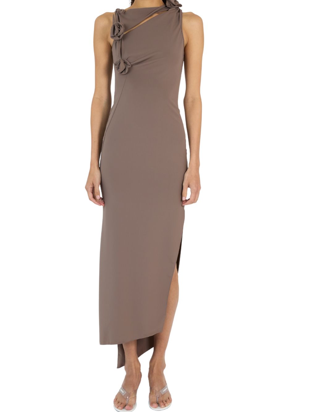 Dress Long Flower Brown