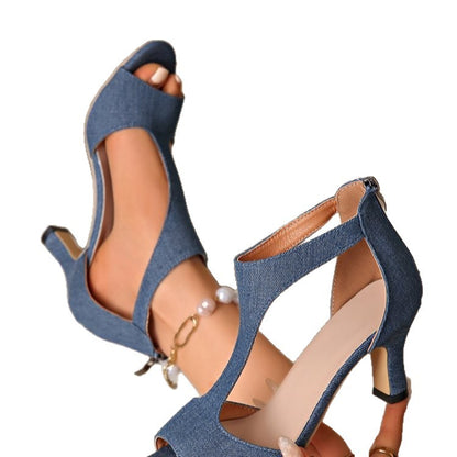 Plus-size Strappy Stiletto-heel Gladiator Sandals