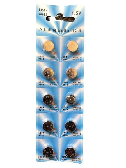 Prime Goods LR44 10 PACK LR44 AG13 A76 L1154 357 303 LED Button 1.5V Cell Alkaline Battery - Gray