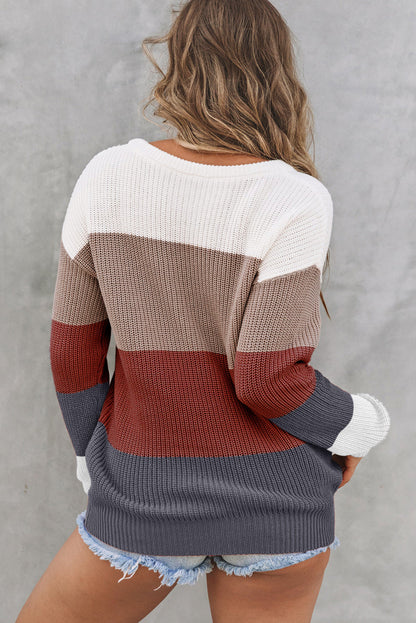 Threaded Pear Lainey Knitted O-neck Pullover Sweater