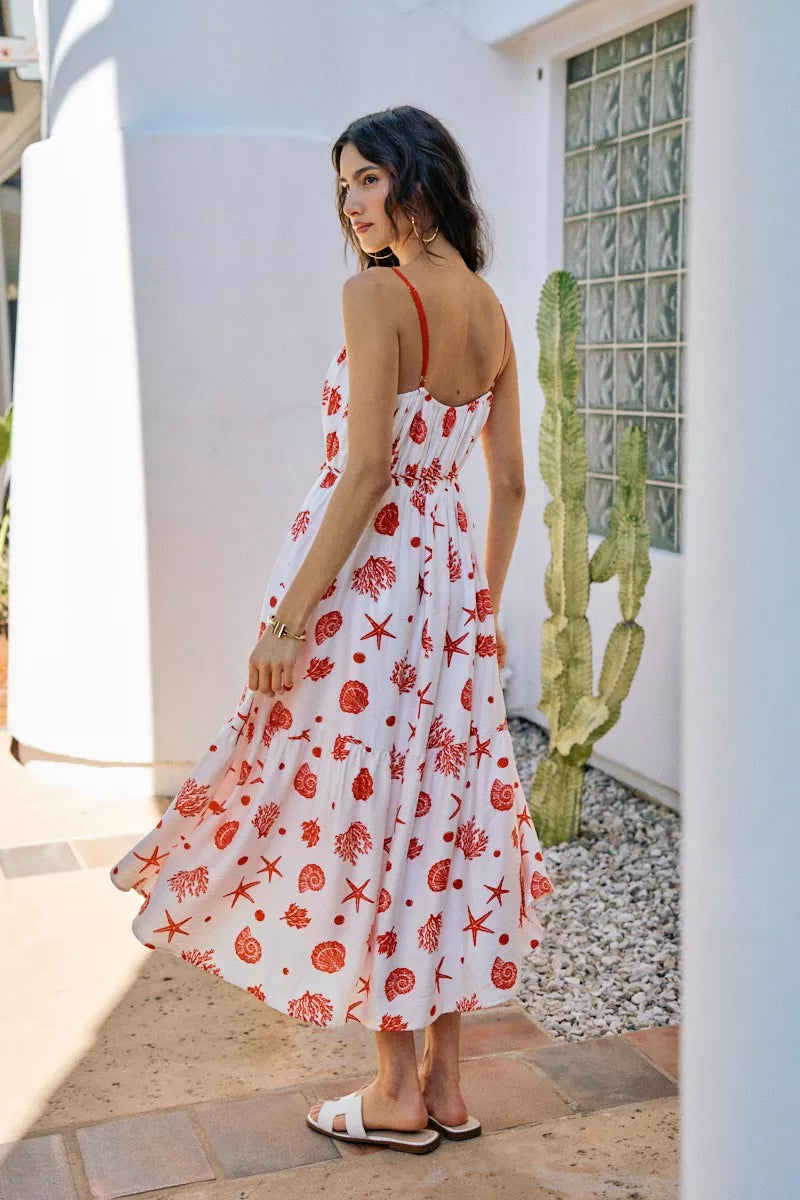 floral midi cami dress Women's 2024 Summer Cami Slip Midi Long Dress Floral Print Cutout Waist Slit Thigh Cami Dress at Amazon Women's Clothing store