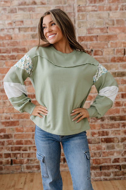 Threaded Pear Oaklee Relaxed French Terry Top