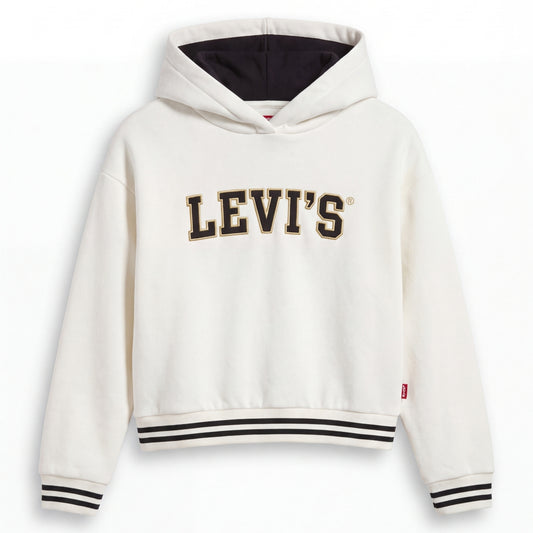 Levi's Girls' Holiday Meet and Greet Graphic Hoodie, White, XL