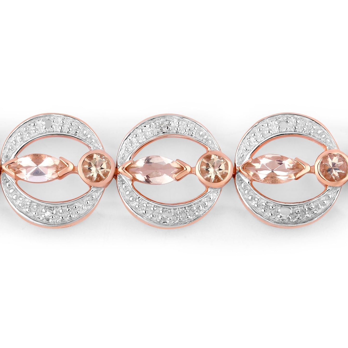 Marquise Pink Morganite & Diamond Celestial Bolo Adjustable Bracelet