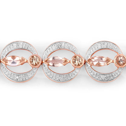 Marquise Pink Morganite & Diamond Celestial Bolo Adjustable Bracelet