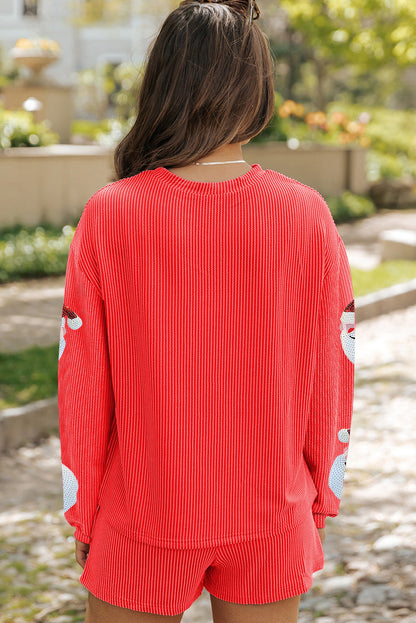 Threaded Pear Ella Corded Pullover and Shorts