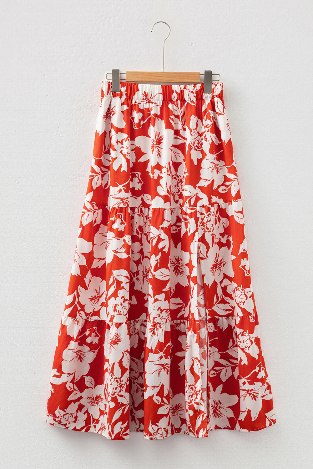 Floral Western High Split Maxi Skirt