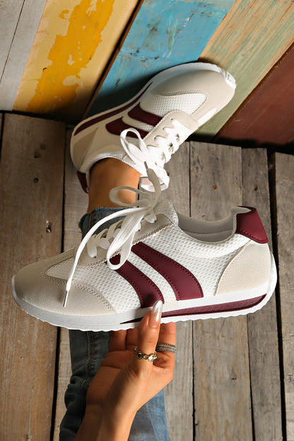 Layla Patchwork Breathable Lace Up Sneakers