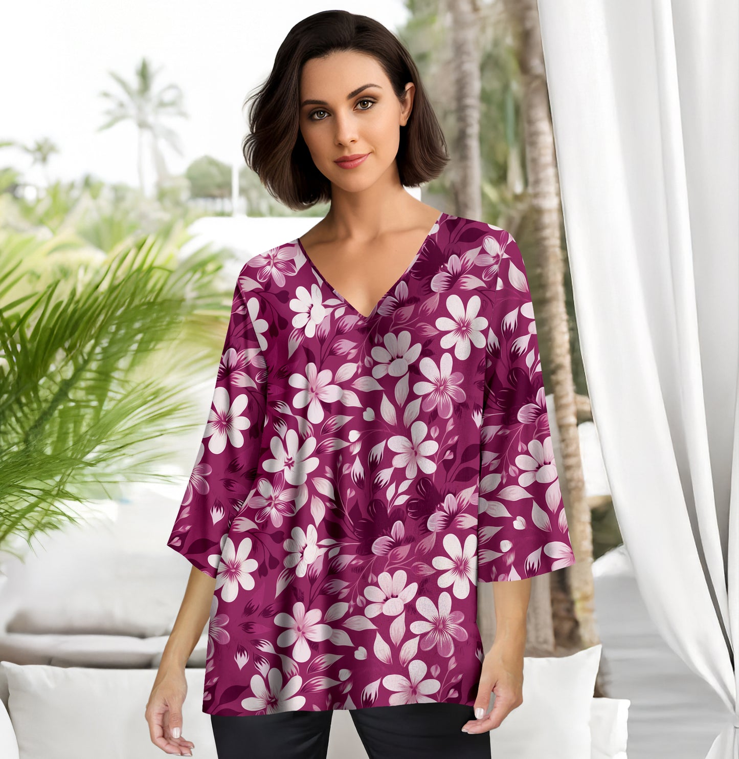 Magenta and White-