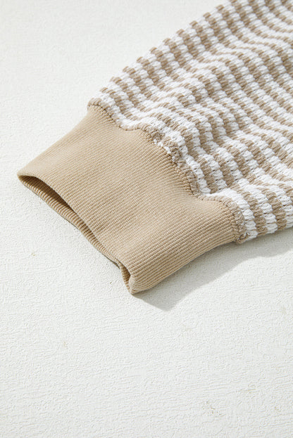 Threaded Pear Vanessa Knit Ribbed Trim Long Sleeve PLUS Top