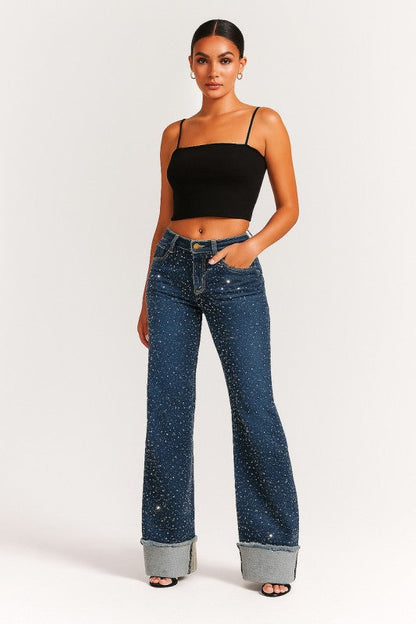 GJG Denim Gary Low Rise Rhinestone Jean Monterey Wash