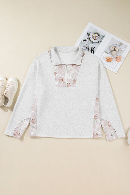 Threaded Pear Olivia Patchwork Zipped Collar Pullover