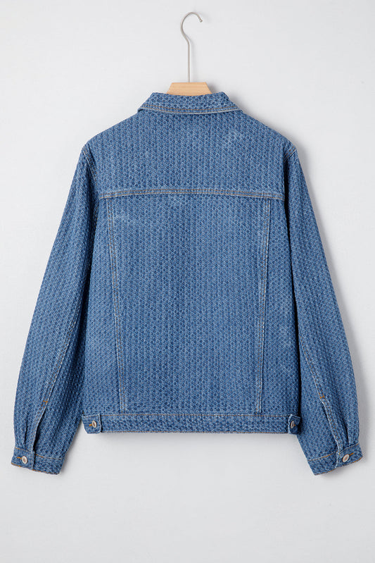 Threaded Pear Rosalyn Flap Textured Down Jacket