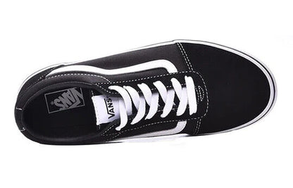Vans Ward Kids' Sneakers — Black/White Canvas Low-Top