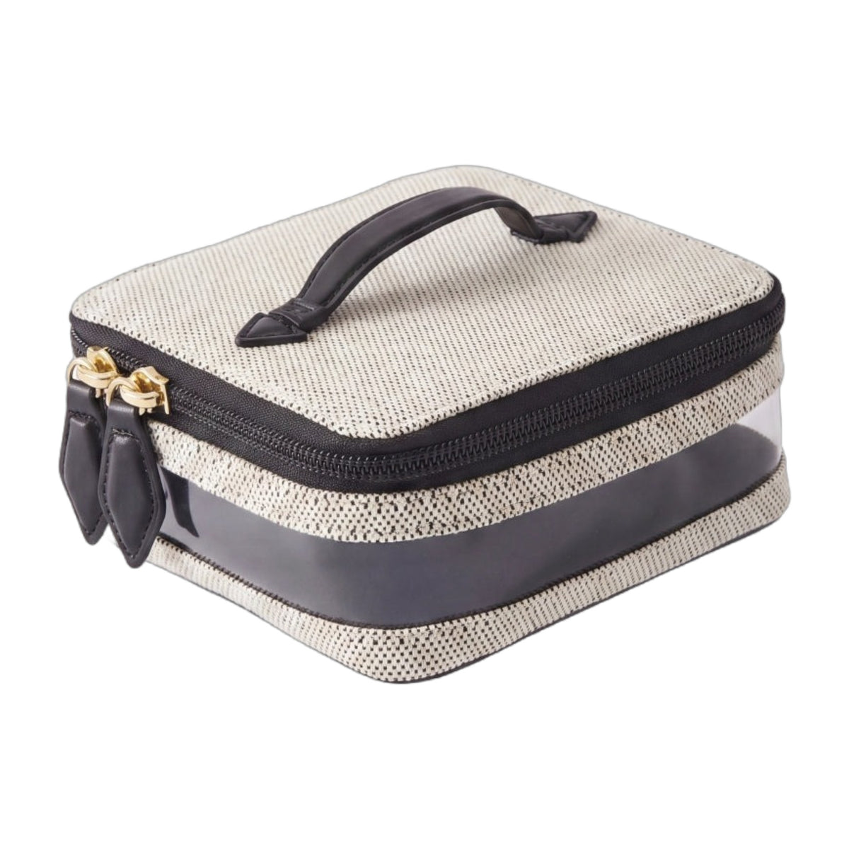 Paravel Mini See-All Vanity Case Clear Travel Cosmetic Bag Domino Black