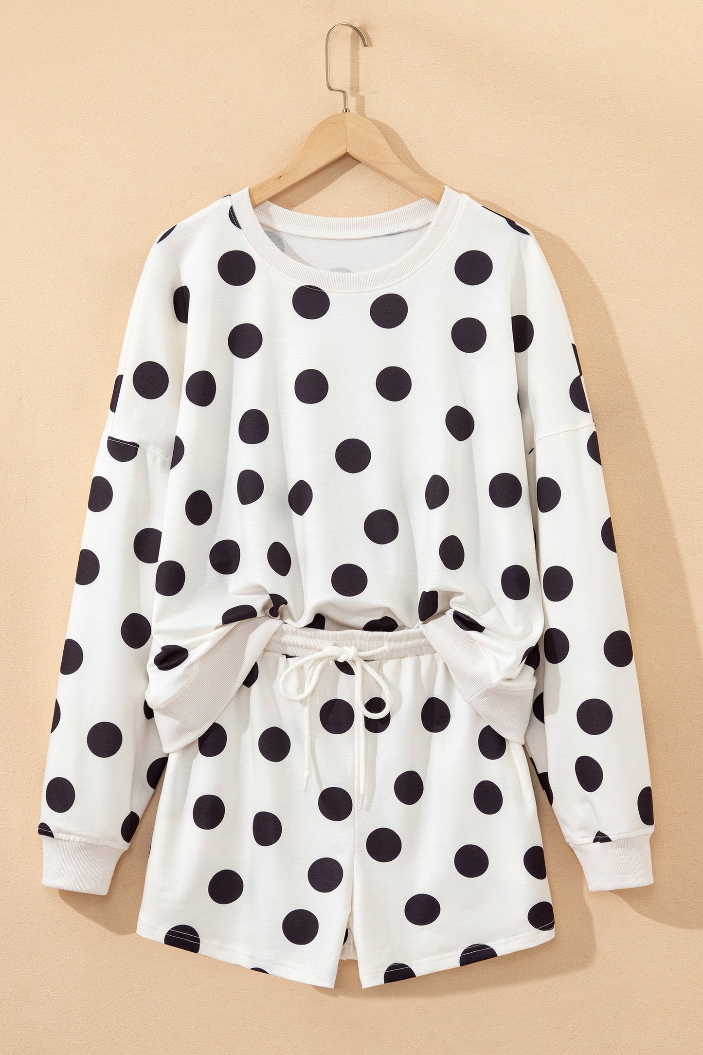 Threaded Pear Marley Shoulder Pullover Drawstring Shorts Set