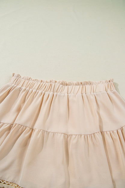 Threaded Pear Millie Trim Boho Ruffled PLUS Shorts