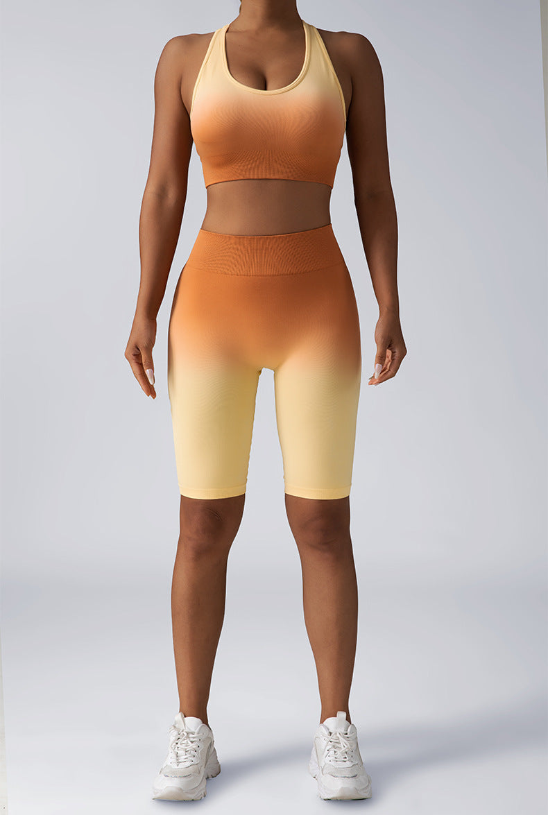 Seamless Women's Activewear Sets – 2-Piece Crop Top & High Waist Shorts/Leggings