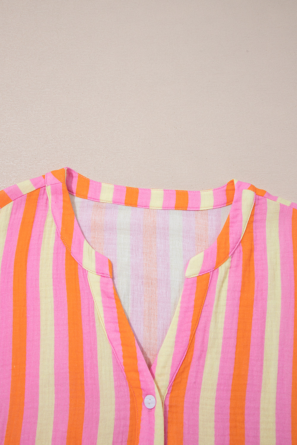 Threaded Pear Teresa Stripe Crinkled Half PLUS Blouse