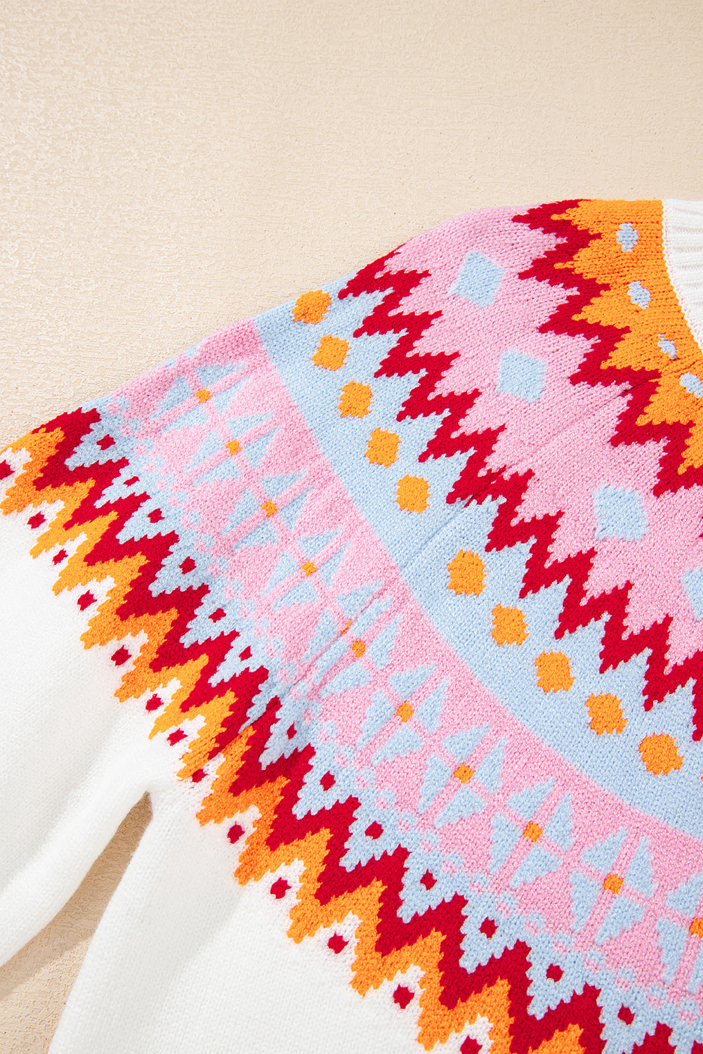 Threaded Pear Avery Print Drop Shoulder Sweater
