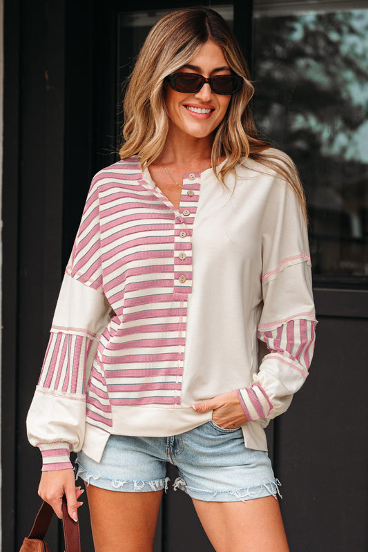 Threaded Pear Aadhya Patchwork Oversized Pullover Top