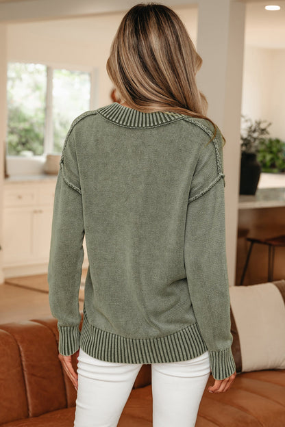 Threaded Pear Alma Drop Shoulder Loose Sweater