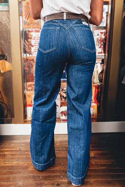 Threaded Pear Daria Detail Loose Cuffed Jeans