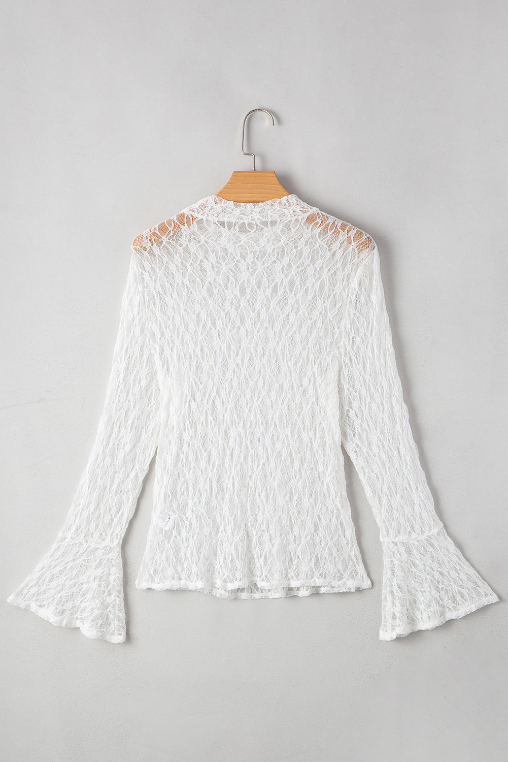 Threaded Pear Laurel Bell Sleeve Mock Blouse