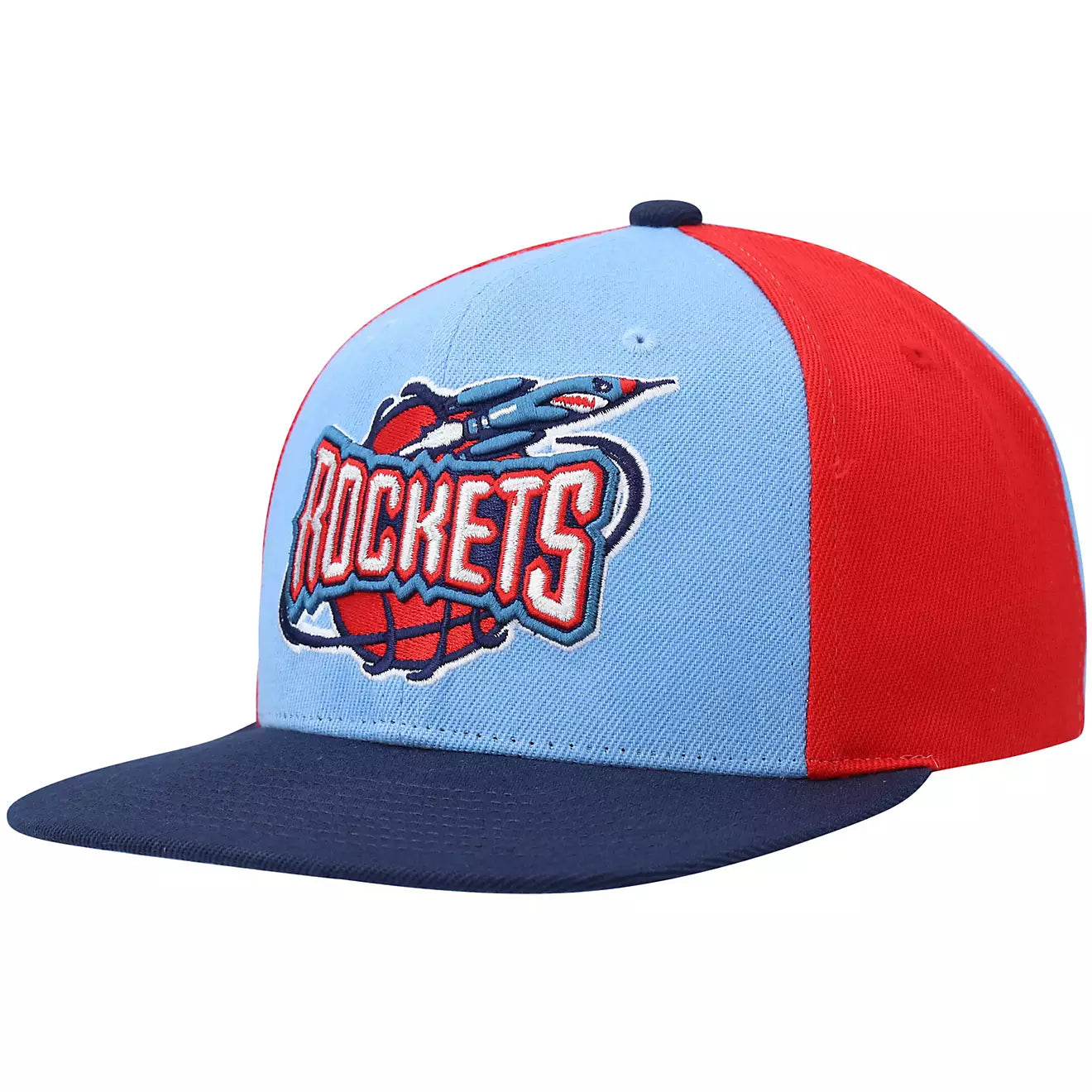Men's Mitchell & Ness NBA On The Block Snapback Hwc Rockets - Light Blue-Navy